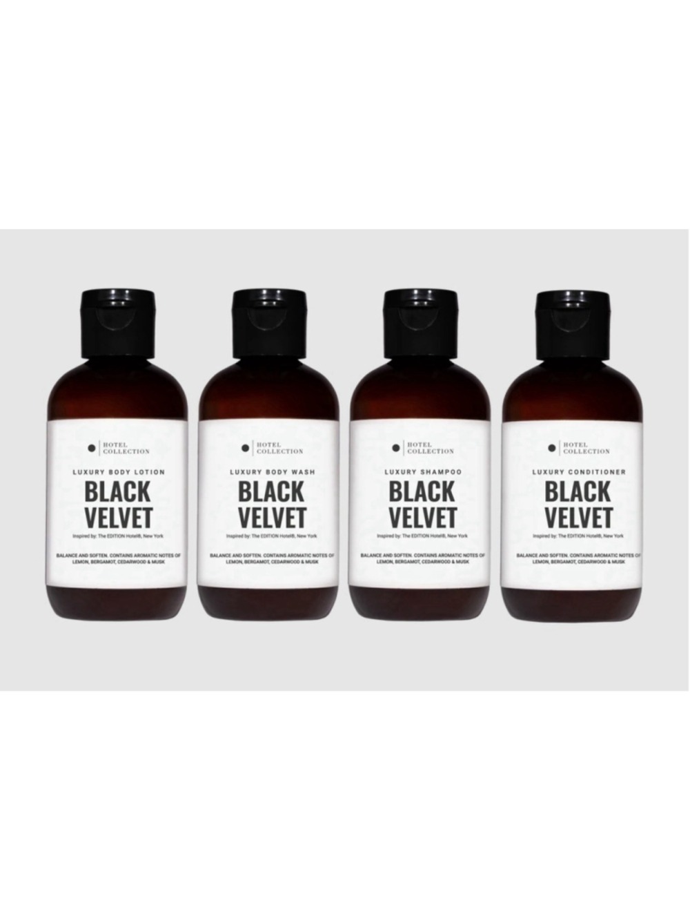 Black Velvet Body Care Travel Set Shampoo Wash Lotion NEW